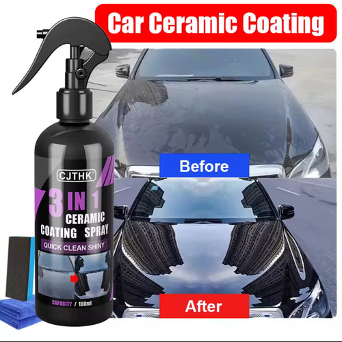 3-in-1 Ceramic Coating Spray – Quick Clean & Shine (300ml)